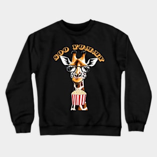 Giraffe with Popcorn  printed Crewneck Sweatshirt